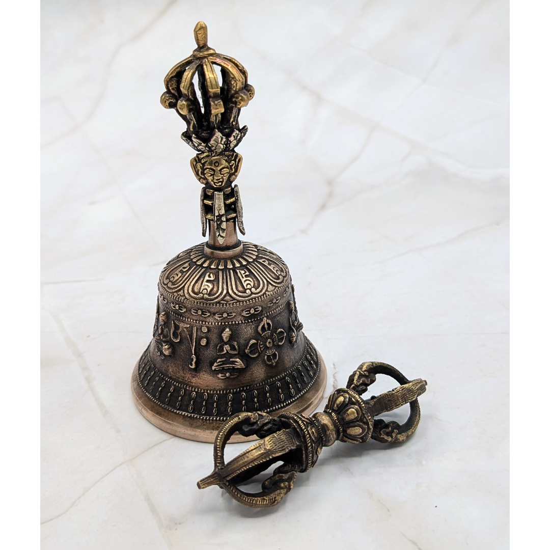 Antique Tibetan Bell & Dorje – Auspicious Ritual Set of Wisdom and