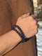 A Man Wearing Amethyst Bracelet And Lapis Lazuli Bracelet