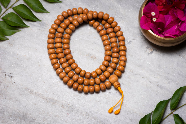bhodi plain brown beads mala