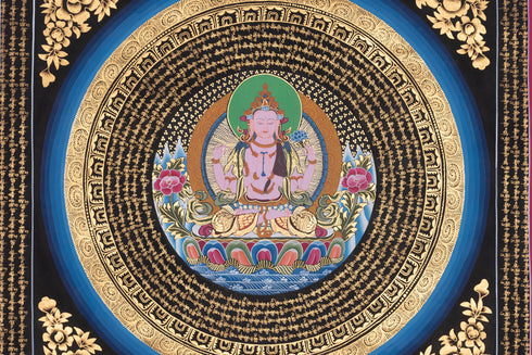 Chengresi Mantra Mandala | Compassion Mandala | OM MANE PADME HUM Script | For Meditation