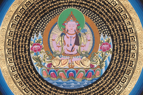 Chengresi Mantra Mandala | Compassion Mandala | OM MANE PADME HUM Script | For Meditation