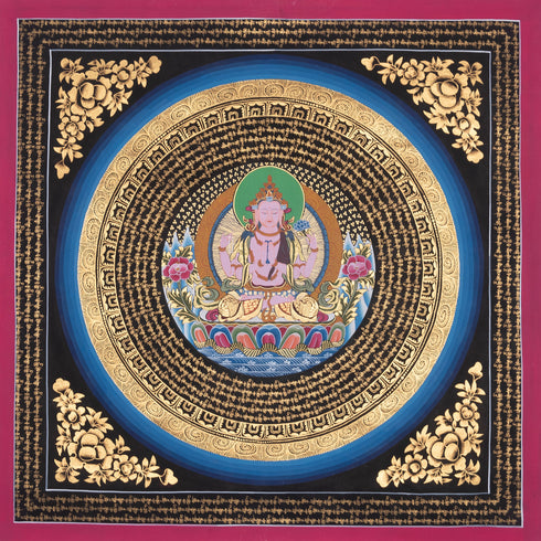 Chengresi Mantra Mandala | Compassion Mandala | OM MANE PADME HUM Script | For Meditation