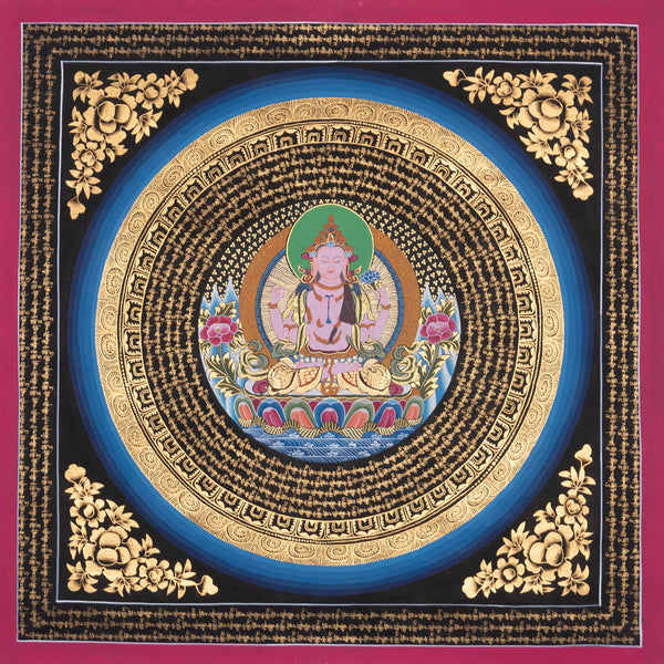 Chengresi Mantra Mandala | Compassion Mandala | OM MANE PADME HUM Script | For Meditation