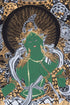 Gorgeous Painting by Hand - Nepalese Thangka Art of Green Tara