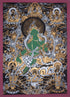 Gorgeous Painting by Hand - Nepalese Thangka Art of Green Tara