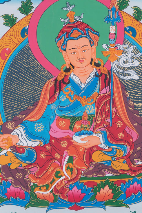 Guru Rinpoche Tibetan Thangka | Mentor For Meditation Practice