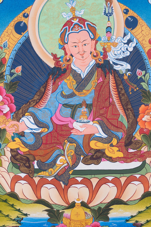 Guru Rinpoche Tibetan Thangka | Mentor For Meditation Practice