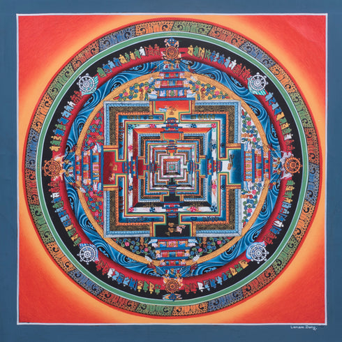 kalachakra mandala tibetan thangka painting