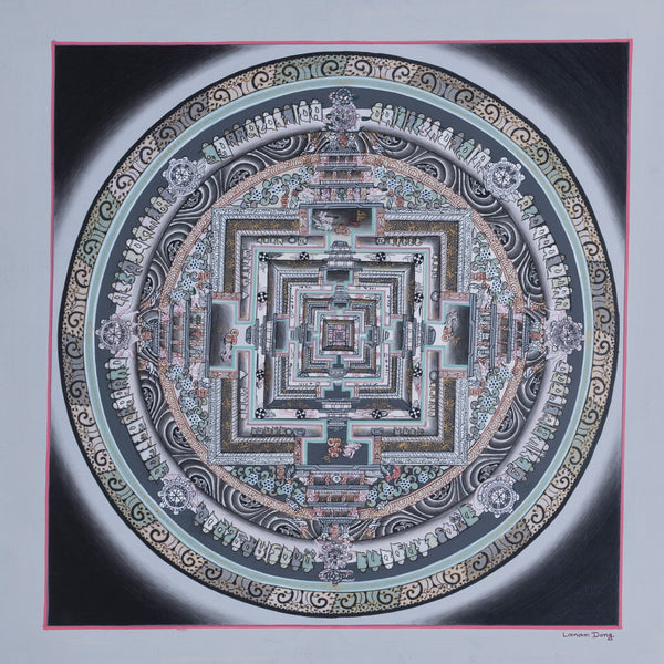 kalachakra mandala tibetan thangka painting