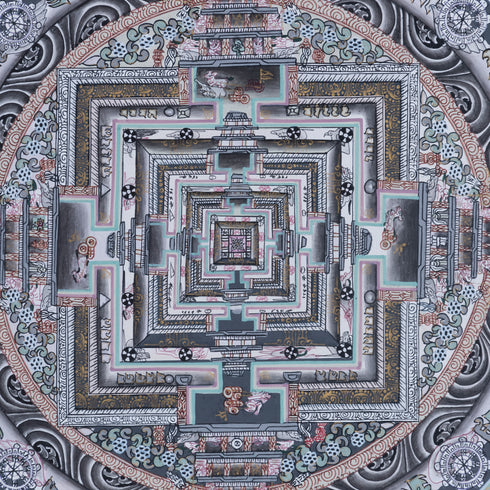 kalachakra mandala tibetan thangka painting