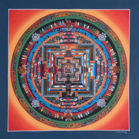 kalachakra mandala tibetan thangka painting