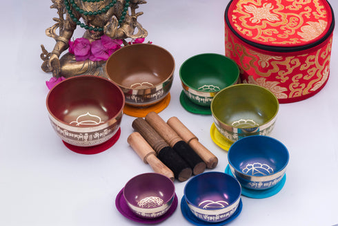 Harmonic Chakra Set Color Singing Bowl