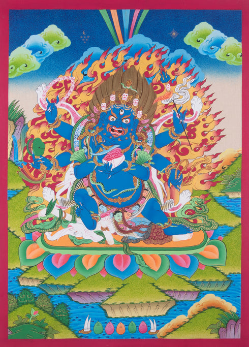 6 Arms Mahakala | Nepalese Thangka Art