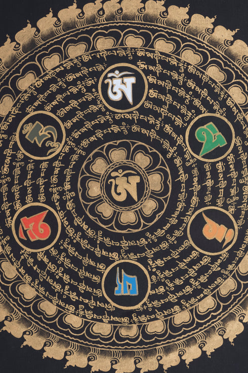 OM Mantra Mandala Thangka Art | For Calmness, Peace and Tranquility