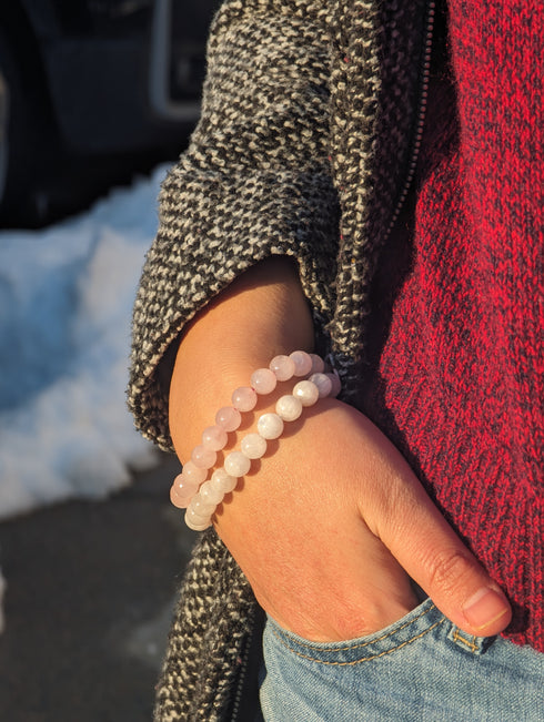 A Woman Wearing Moonstone Bracelet