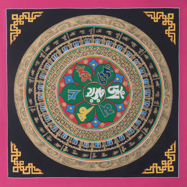 OM Mandala Tibetan Thangka Art | Meditation & Spiritual Gifts