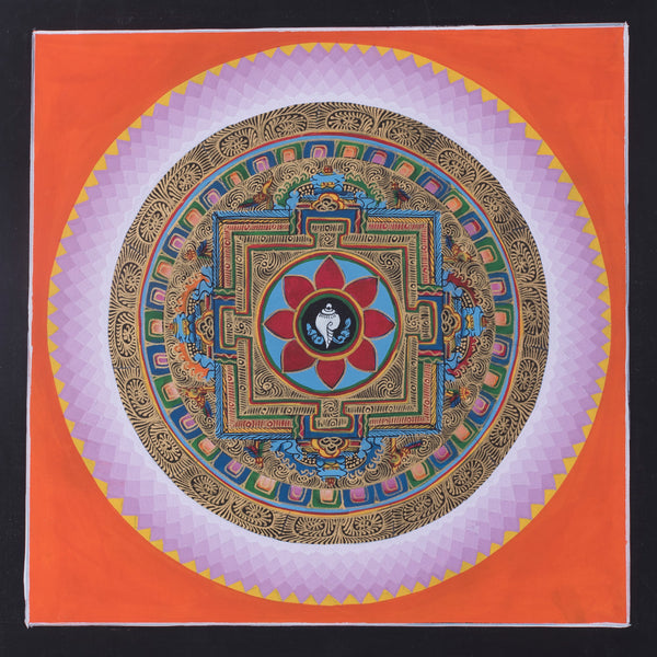 Tibetan Hand painting Mandala | Best Gift for good fortune and good health