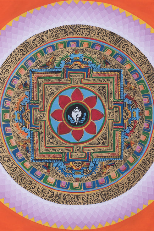 Tibetan Hand painting Mandala | Best Gift for good fortune and good health