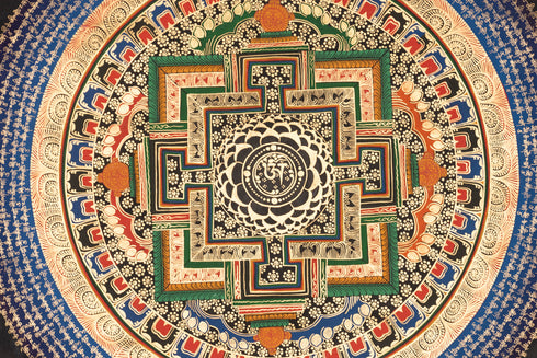 OM Mandala Tibetan Thangka Art | Meditation & Spiritual Gifts