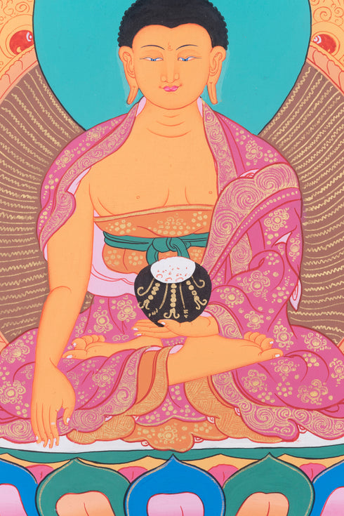 Shakyamuni Buddha Thangka Art | Tibetan Thangka for Peaceful Meditation
