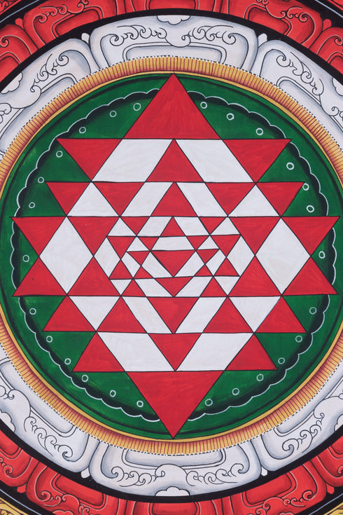 Shree Yantra | Chakra Mandala canvas art for wealth and success | Mandala for Altar Space