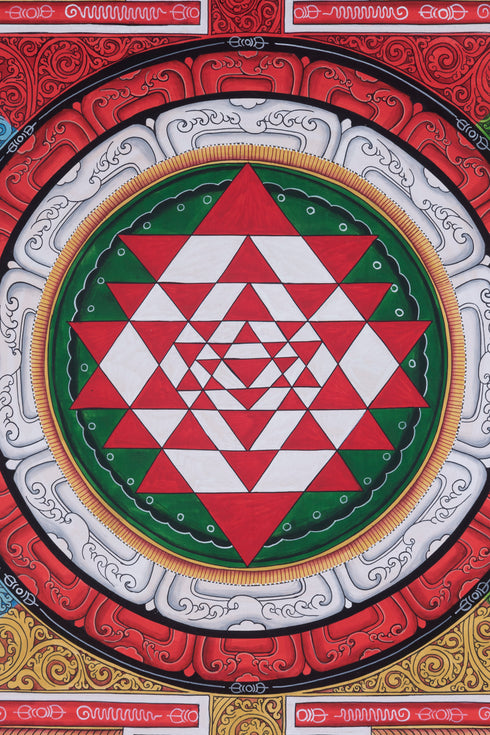 Shree Yantra | Chakra Mandala canvas art for wealth and success | Mandala for Altar Space