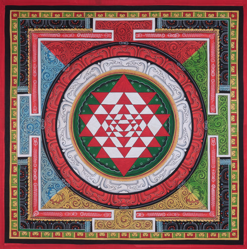 Shree Yantra | Chakra Mandala canvas art for wealth and success | Mandala for Altar Space