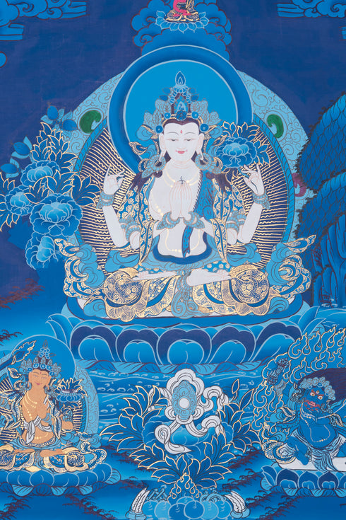 Chenrezig Mandala Painting: An Emblem of Compassionate Enlightenment