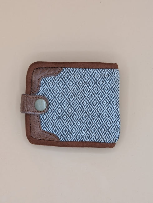 front face of cotton bi-fold wallet